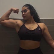 19 years old Fitness girls Erika Flexing muscles