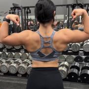 19 years old Fitness girl Maria Flexing muscles