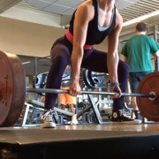 18 years old Fitness girl Kayli Deadlift training - 135 lbs
