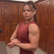 18 years old Fitness girl Chloe Flexing muscles