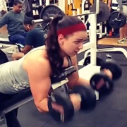17 years old Powerlifter Heather Biceps workout