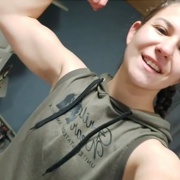 17 years old Fitness girl Nikolaya Flexing biceps