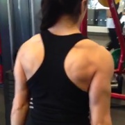 16 years old Fitness girl Tessa Triceps workout