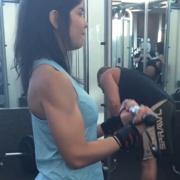 16 years old Fitness girl Claudia Biceps workout