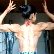 15 years old Fitness girl Karina Flexing biceps