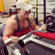 18 years old Powerlifter Heather Biceps curls