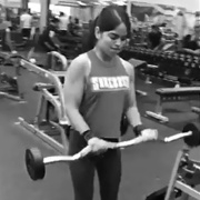 17 years old Fitness girl Claudia Biceps curls
