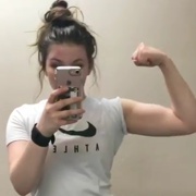 16 years old Fitness girl Lauren Flexing biceps
