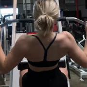 17 years old Fitness girl Gabby Back workout
