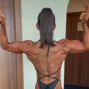 19 years old Fitness girl Nikolaya Flexing biceps