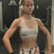 17 years old Fitness girl Gabby Workout muscles