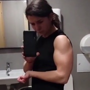 18 years old Fitness girl Nikolaya Flexing muscles