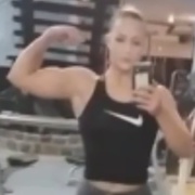 17 years old Fitness girl Takia Flexing biceps
