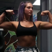 19 years old Fitness girl Nikki Flexing muscles