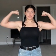 17 years old Crossfit Sabrina Flexing biceps