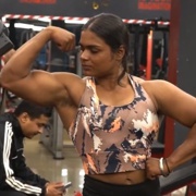 18 years old Fitness girl Suprity Flexing biceps
