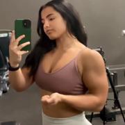 19 years old Fitness girl Maria Flexing muscles