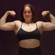 19 years old Fitness girl Jasmin Flexing muscles
