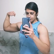 19 years old Fitness girl Shreya Flexing muscles