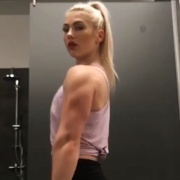 17 years old Fitness girl Natalie Flexing triceps