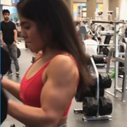 18 years old Fitness girl Claudia Biceps curls