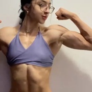 17 years old Fitness girl Yamilet Flexing muscles
