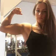 18 years old Fitness girl Takia Flexing biceps
