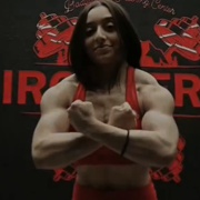 17 years old Fitness girl Amanda Flexing muscles