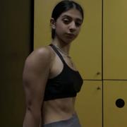 17 years old Fitness girl Paniz Flexing muscles