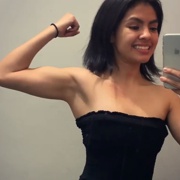 18 years old Wrestler Zuzely Flexing muscles