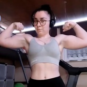 17 years old Fitness girl Viktoria Flexing biceps