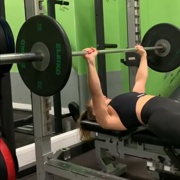 17 years old Fitness girl Bailey Bench press