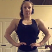 17 years old Fitness girl Katana Flexing muscles