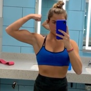 17 years old Fitness girl Klaudia Flexing biceps