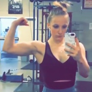17 years old Fitness girl Katana Flexing biceps