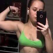 18 years old Fitness girl Federica Flexing biceps
