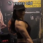 17 years old Fitness girl Paniz Flexing muscles